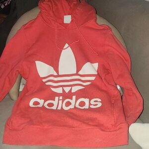 Adidas Coral Hoodie with White Logo